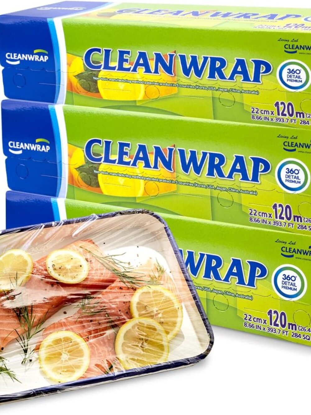 Plastic Wrap 3 Pack 8.66in x 393.7ft